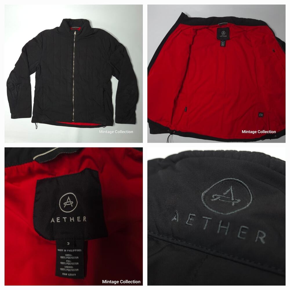 AETHER APPAREL ALTO JACKET BLACK SIZE 3 INSULATED WATER REPELLENT WIND RESISTANT